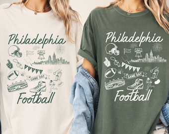 Philadelphia Football T-shirt, Vintage Style Comfort Colors Tee