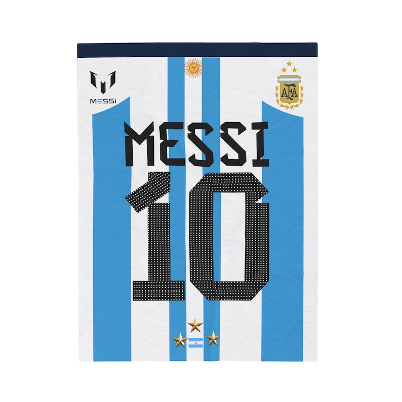 Messi Argentina Soccer Jersey Velveteen Plush Blanket image 9