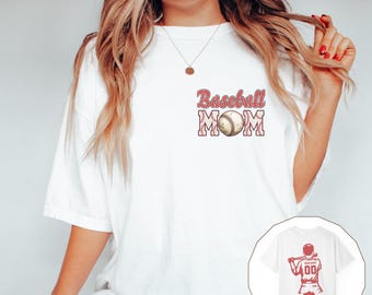 Custom Baseball mom Shirt Personalized Name Number Tee Ballpark Mama Shirt Comfort Colors 1717 Baseball Shirt Gift for Grandma