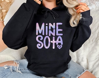 Vintage Minnesota Hockey Women's Hoodie, Holographic Print