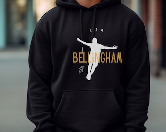 Air Bellingham #5 England Soccer Star Player Madrid Unisex Hooded Sweatshirt Jude Bellingham Madrid unisex hoodie, la liga, player fan