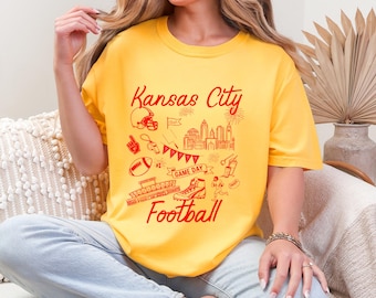 Vintage Kansas City Football Comfort Colors T-Shirt: Retro Game Day Tee