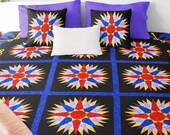 Amish Styled Mariners Compass FINISHED QUILT Great Hand Applique border details