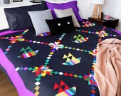 Patchwork Amish style Ships on the Water FINISHED QUILT - Crisp Amish Quilt Look