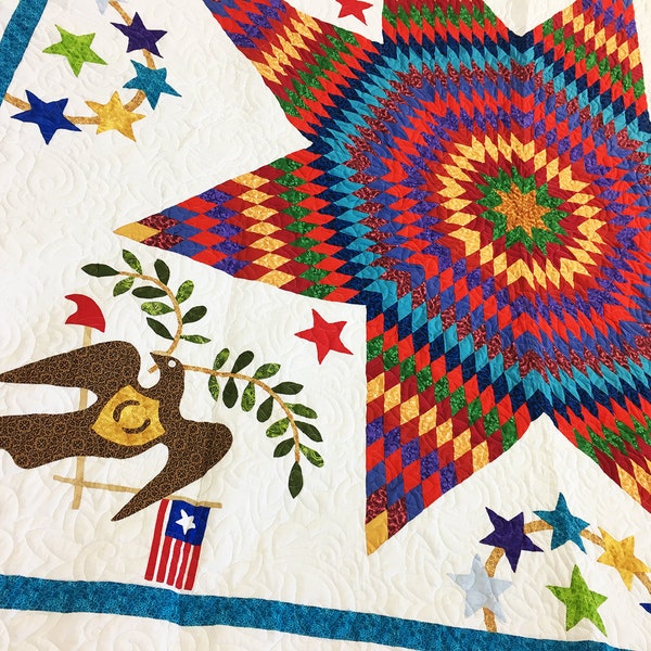 Patriotic Quilt Finished Etsy