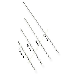 May include: Four thin, silver-colored metal rods arranged diagonally. The rods are labeled with text indicating lengths of 160mm, 117mm, 97mm, and one labeled as Standard. Each rod features a threaded, textured tip at both ends.