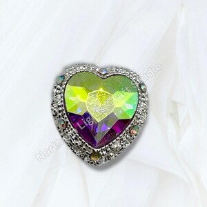 Silver Metal Alloy Heart Bead - 1pc. image 6