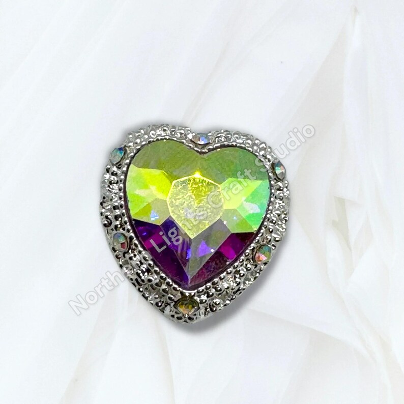Silver Metal Alloy Heart Bead - 1pc. image 6