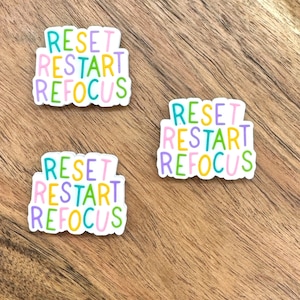 Reset Restart Refocus Silicone Focal Bead, Positivity and Encouragement Focal Bead