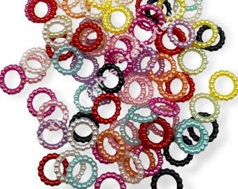 Colorful Pearl Finish Acrylic 10mm Spacer  - 10g.
