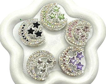 Metal Alloy Moon & Stars Bead