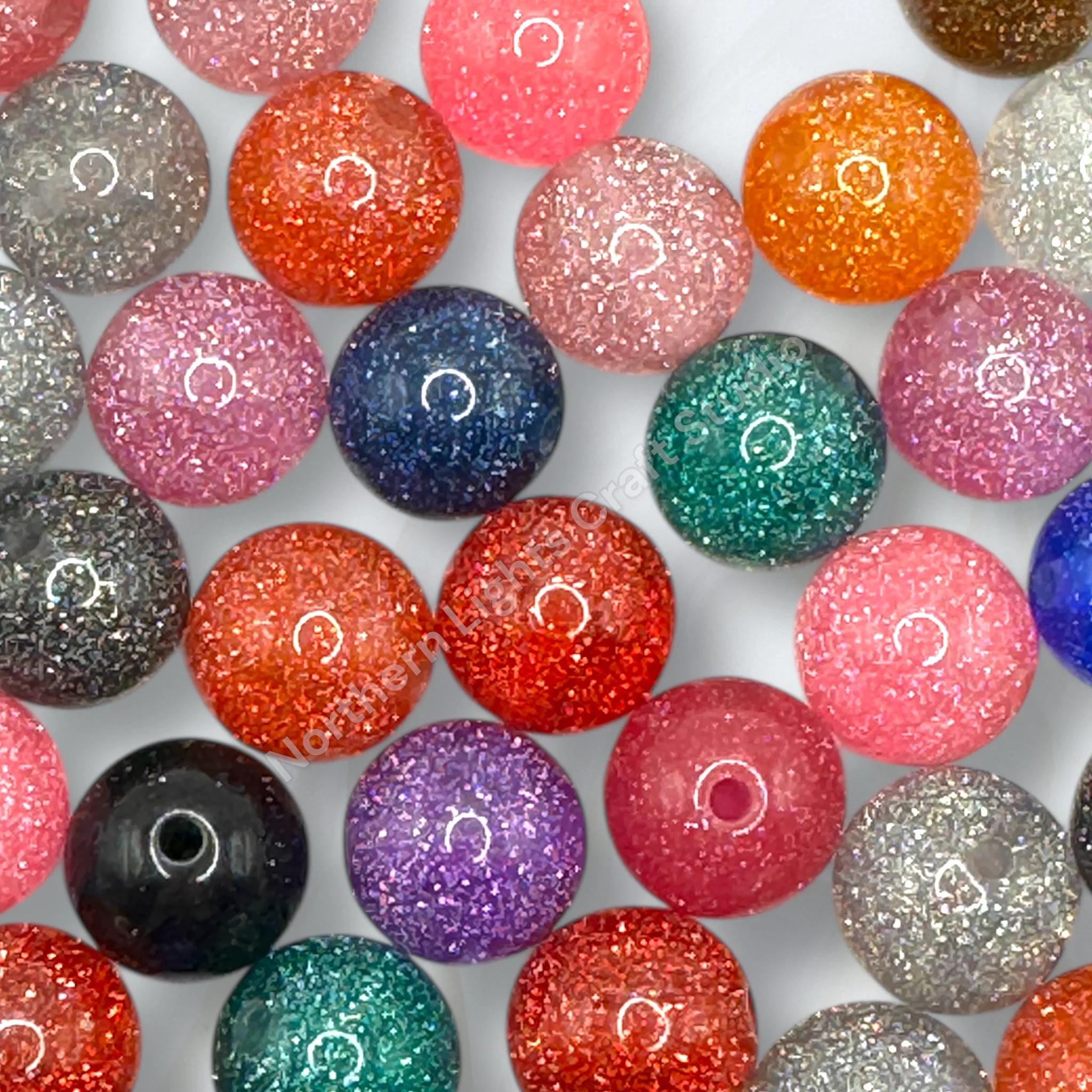 50 Mixed Color 3D Illusion Acrylic Miracle Round Beads 10mm