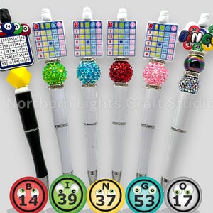 Handmade Bingo Beaded Pen, Bingo Pen, Gifts for Bingo Players, Bingo Gift, Beaded Bingo Pen, Bingo Gift Ideas, Bingo Player Gift