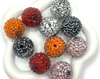 Spider Web Halloween Rhinestone 20mm Acrylic Bead Mix - 10 pc.