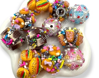 Acrylic Food and Dessert Sugar Beads 20mm - 3 pcs.-Read description!