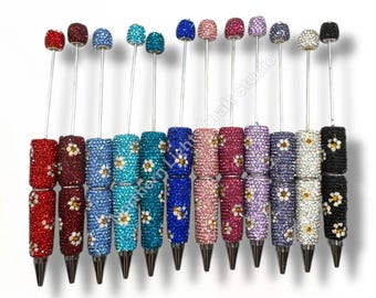 Beadable Rhinestone Flower Pen