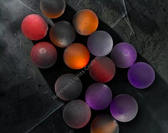 Frosted Ombre Splatter Cat Eye Halloween 16mm Acrylic Bead Mix - 20pcs.