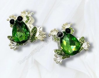 Metal Alloy Crystal Frog Bead - 1pc.