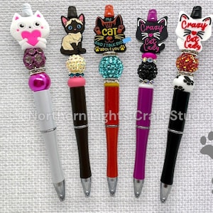 Custom Beaded Cat Pen, My Cat and I Talk S*it About You Bead Pen, Crazy Cat Lady Beaded Pen, Cat Pen, Siamese Cat Pen