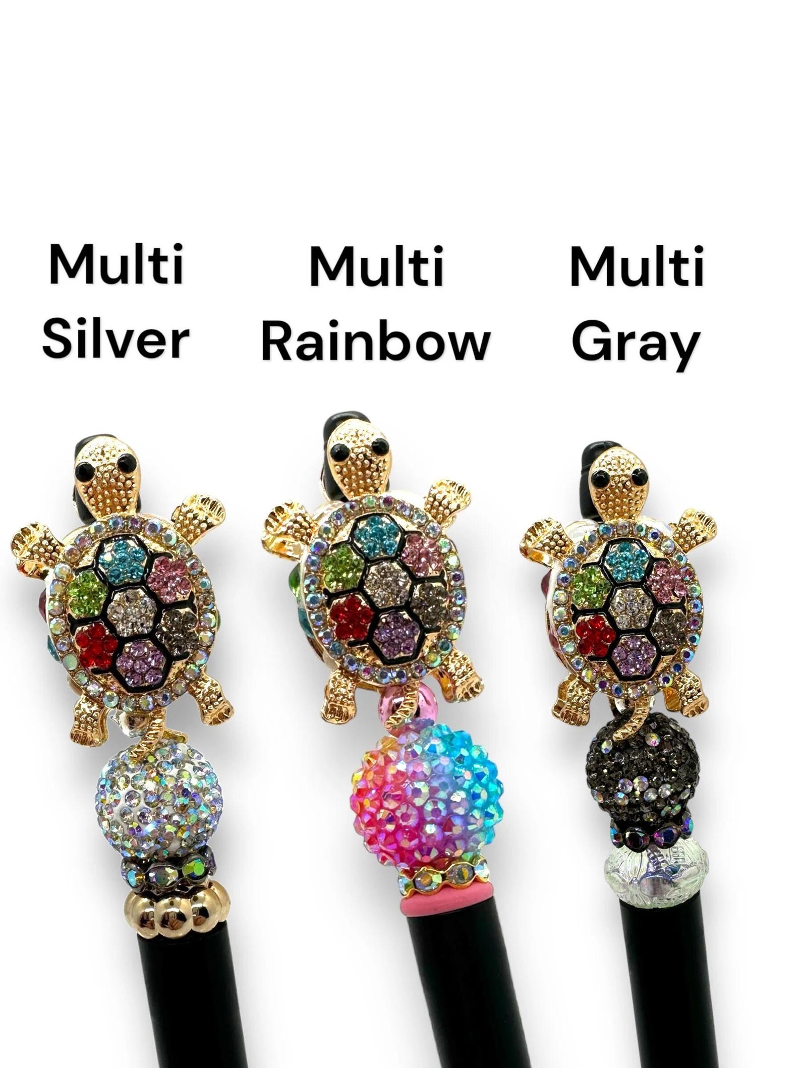 Turtle Rhinestone Pen Beaded Bling Turtle Pen, Mosaic Turtle Pen, Fancy Turtle Pen ...