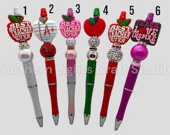 Teacher Appreciation Pen, Inexpensive Teacher Pen, Bling Pen, Best Teacher Ever, Teacher Christmas Gift, Teacher Apple, Teacher Bling Pen