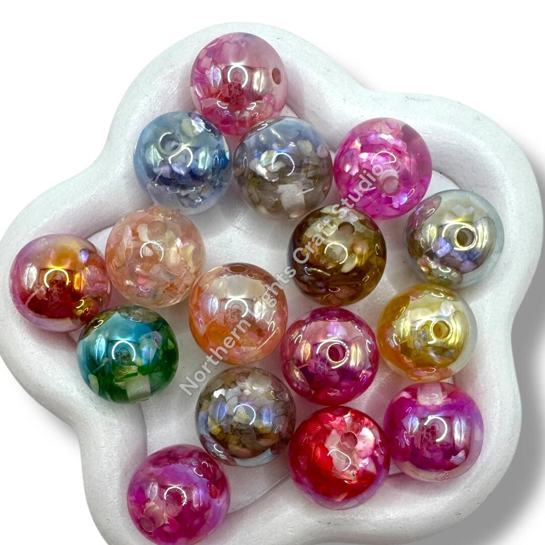 UV Coated Acrylic Shell Beads - 16mm - 20pc. - Etsy