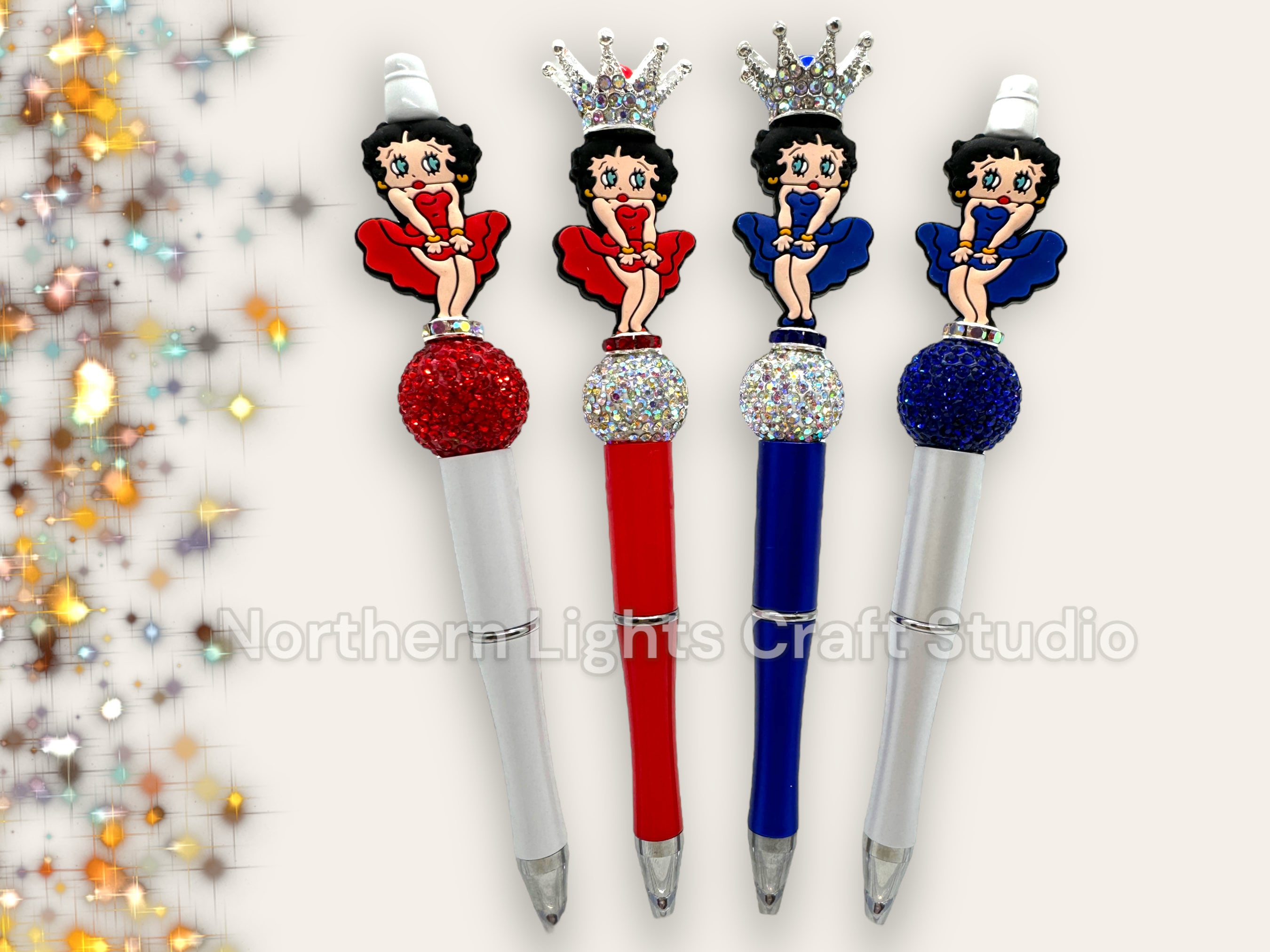QUEEN CROWN PEN Large Crown Top Pens Crystal Gem Wedding Pen Luxe