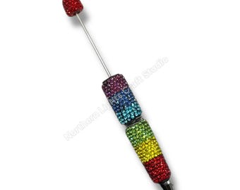 Rainbow Rhinestone Beadable Pens