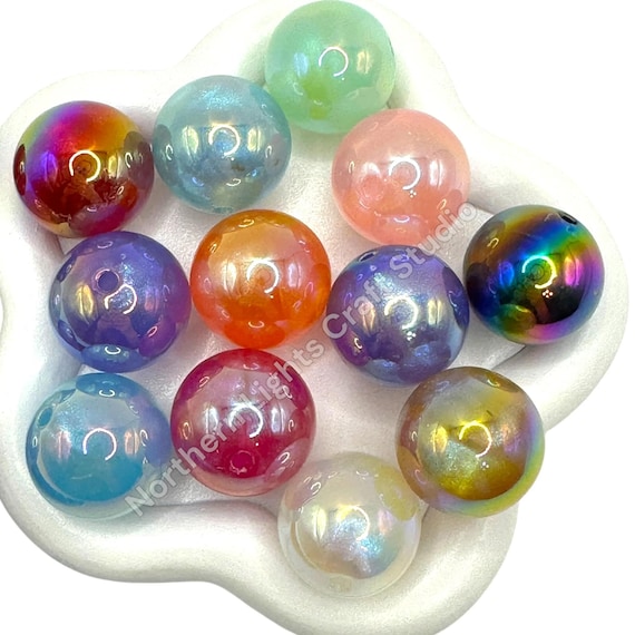 Glitter UV Luminous Galaxy Glitter 20mm Beads -10pc. - Etsy ギャラクシービーズ 16mm 25