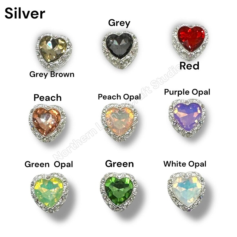 Silver Metal Alloy Heart Bead - 1pc. image 3