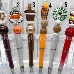 Cute Silicone Beaded Pens - personalization available - choose your  favorite. Coffee, Bobba, Cactus, wild, Cheetah, Concha, Refill included