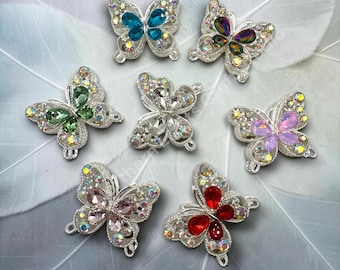 Silver Metal Alloy Butterfly Beads - 30mm