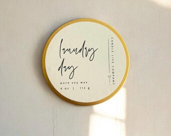 Fresh Linen Soy Candle – Crackling Wooden Wick, Clean Laundry Scent, Minimalist Home Fragrance