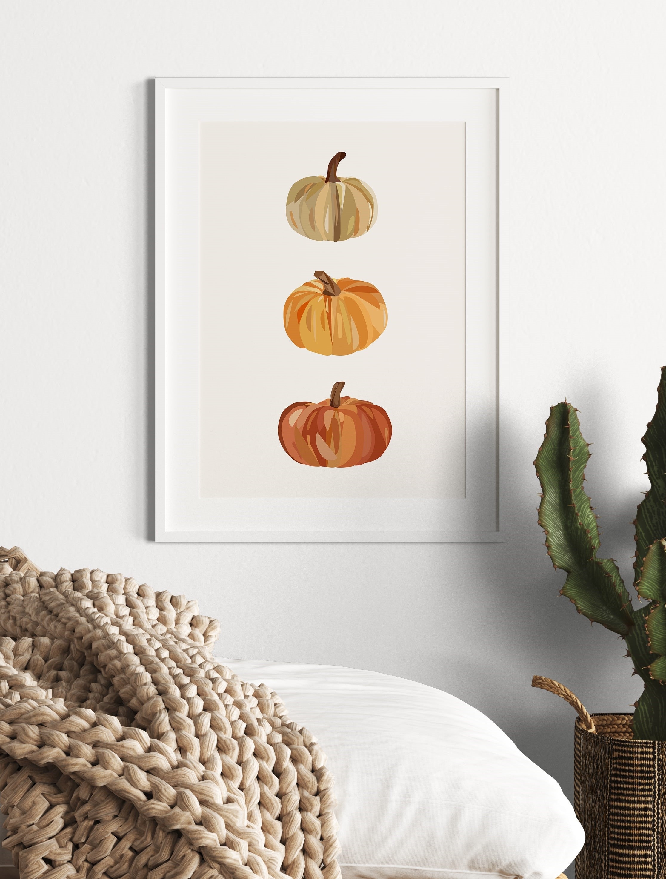 Pumpkin Set Fall Decor Pumpkin Printable Wall Art Fall Wall Etsy