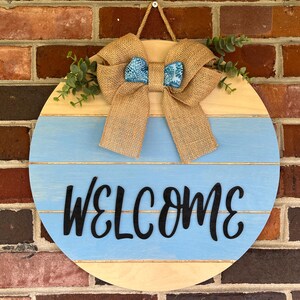 Welcome Front Door Decor | Door Hanger | Wreath | Front Door Decor | Welcome Sign | Porch | Welcome Home | Year Round | Front Door Hanger