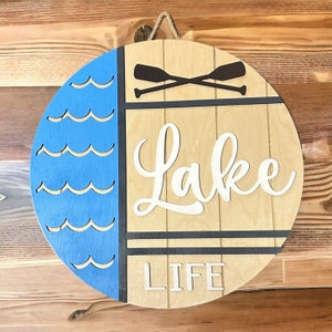 Lake Life Front Door Decor | Lake House | Lake House Wreath | Welcome Door Hanger | Lake House Sign | Lake House Door Hanger | Lake Door