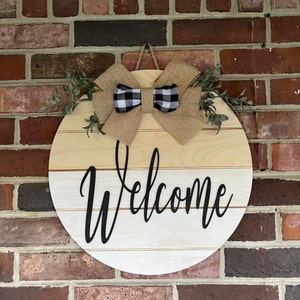Welcome Front Door Decor | Door Hanger | Wreath | Front Door Decor | Welcome Sign | Porch | Welcome Home | Year Round | Front Door Hanger