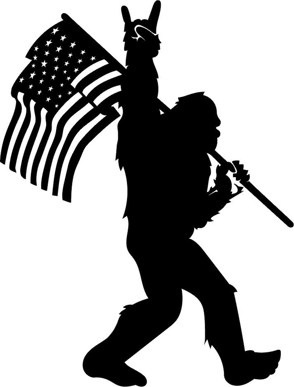 Sasquatch Rock on American Flag Decal - Etsy