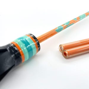 Handmade Unique Flowerstick "Orange leafy", Full Fiberglass Set