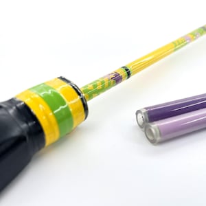 Handmade Unique Flowerstick "Purple Flowers", Full Fiberglass Set