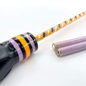 Handmade Unique Flowerstick "OrangePurple", Full Fiberglass Set