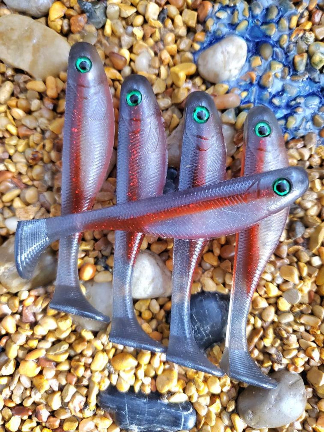 DUODUOYU 6 pièces nouveau TPE t-tail leurre de pêche souple 4.2g/76mm