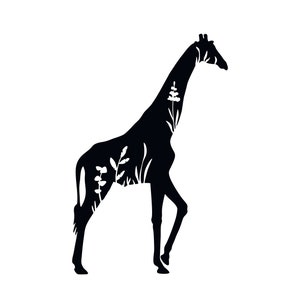Floral Giraffe Decal | Vinyl Car Decal | Window Decal | Laptop Decal | Vinyl Sticker
