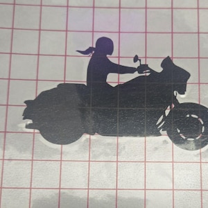 Motorcycle Lady Decal | Vinyl Car Decal | Window Decal | Laptop Decal | Vinyl Sticker