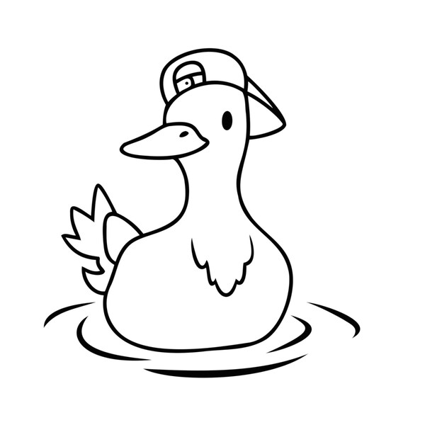Duck With Hat Backwards Decal Etsy
