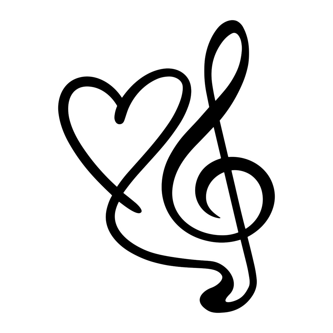 Treble Clef Heart Music Symbol Decal | Vinyl Car Decal | Window Decal ...