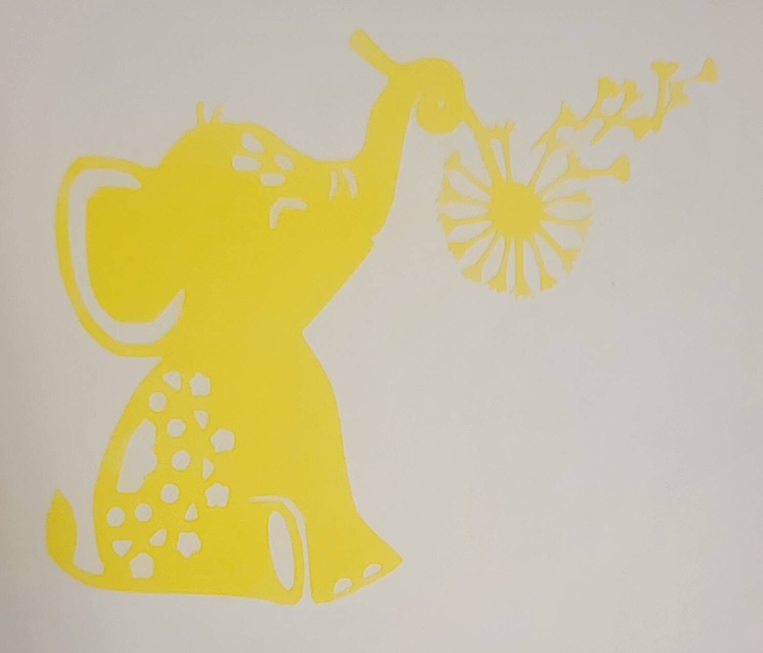Elephant Dandelion Decal Vinyl Car Decal Window Decal | Etsy