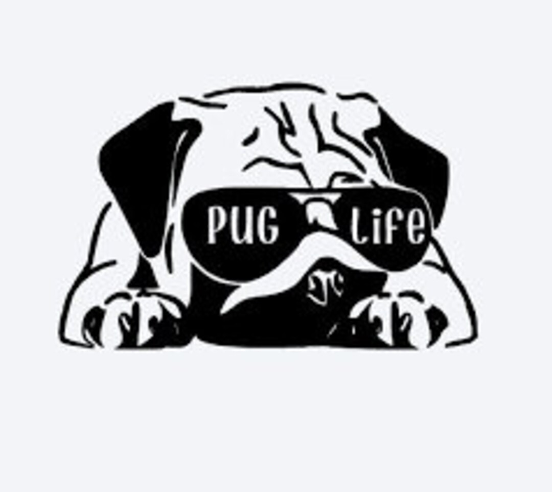 Pug Life Decal | Dog Decal | Vinyl Car Decal | Window Decal | Laptop ...
