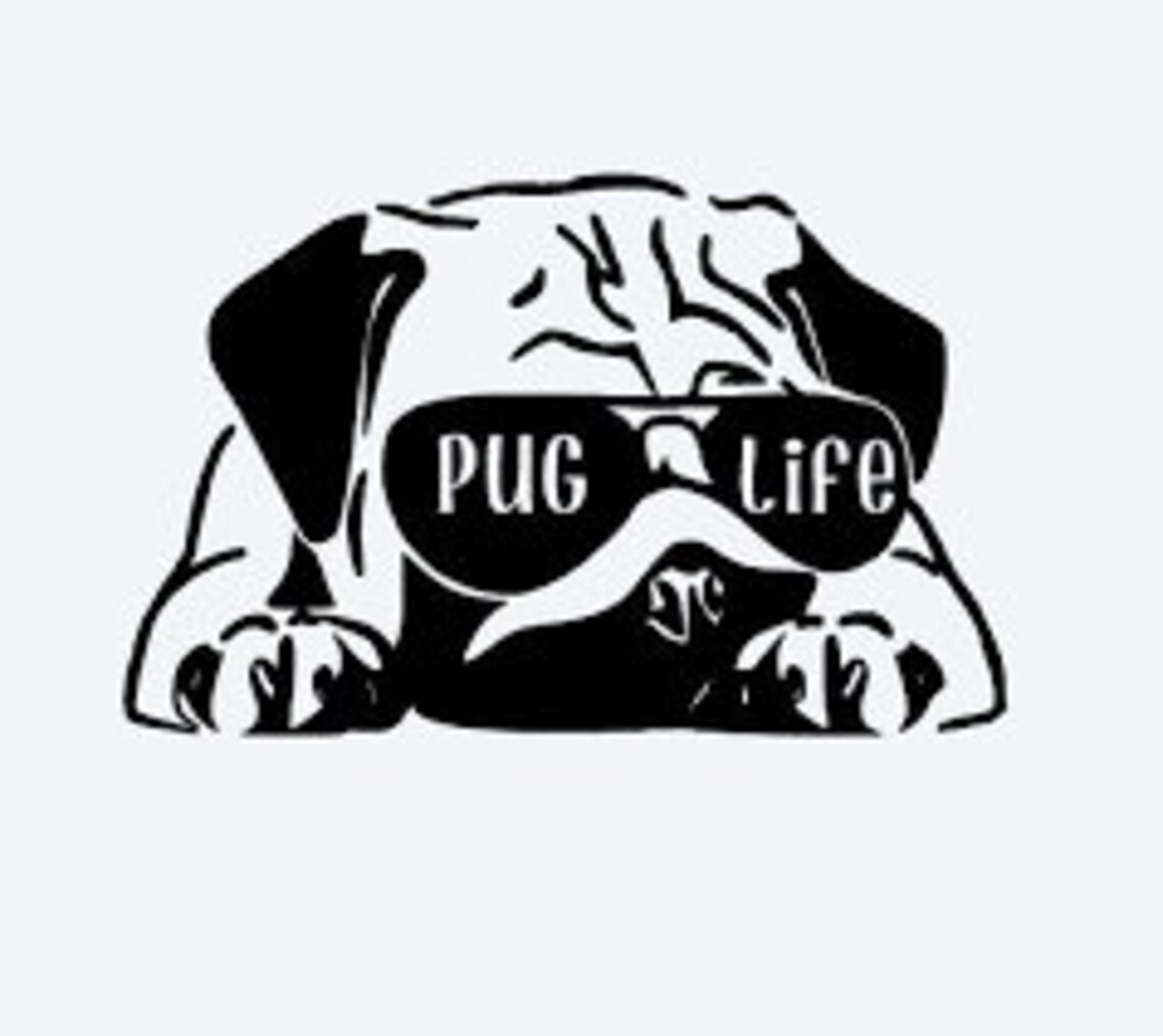 Pug Life Decal | Dog Decal | Vinyl Car Decal | Window Decal | Laptop ...