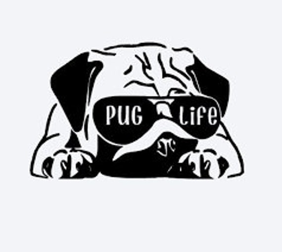 Pug Life Decal | Dog Decal | Vinyl Car Decal | Window Decal | Laptop decal | Vinyl Sticker